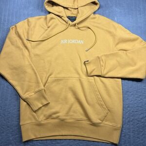 Air Jordan Wordmark Fleece Hoodie Sweatshirt Mustard Yellow Sample Men's Small